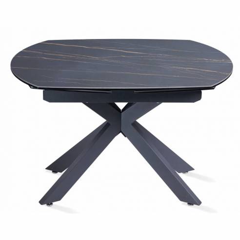 Extendable dining table TORRE black golden...