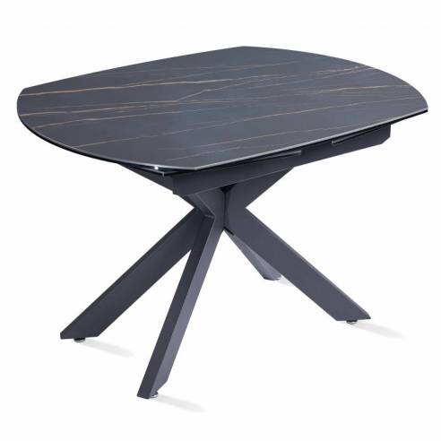 Extendable dining table TORRE black golden...