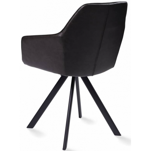 Poltrona girevole LINDA grigio scuro