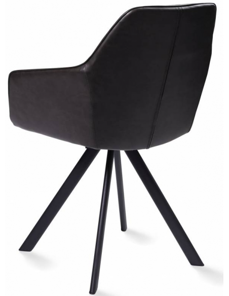 Poltrona girevole LINDA grigio scuro