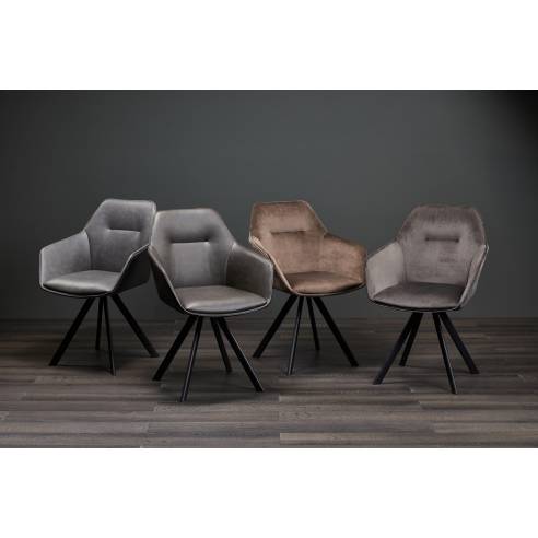 Poltrona girevole LINDA grigio scuro