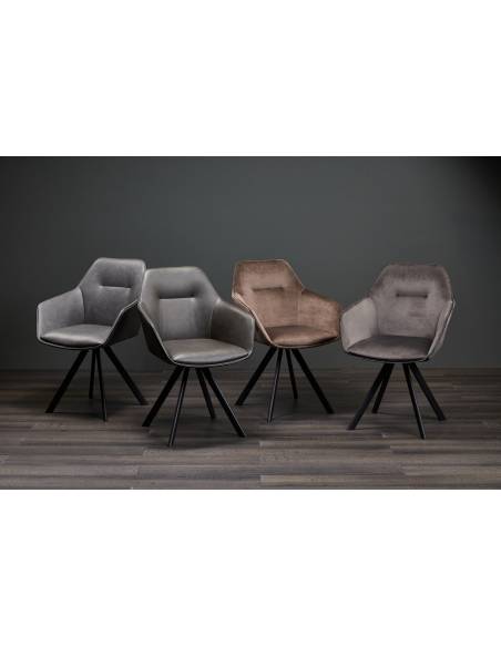 Poltrona girevole LINDA grigio scuro