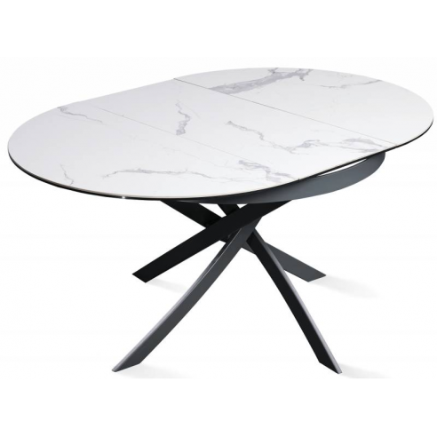 Tavolo allungabile FIORE calacatta Ø110(155)x75h