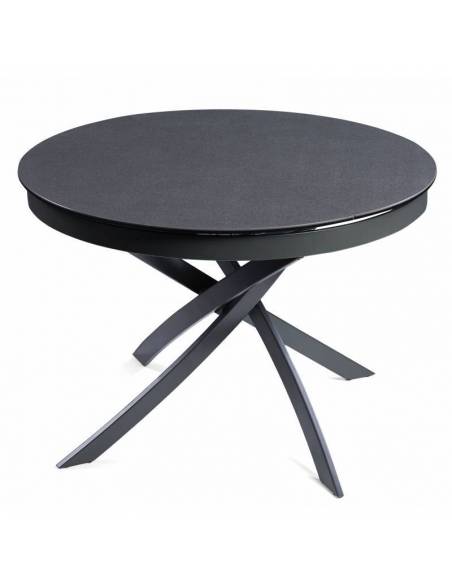 Tavolo allungabile FIORE grigio scuro Ø110(155)x75h