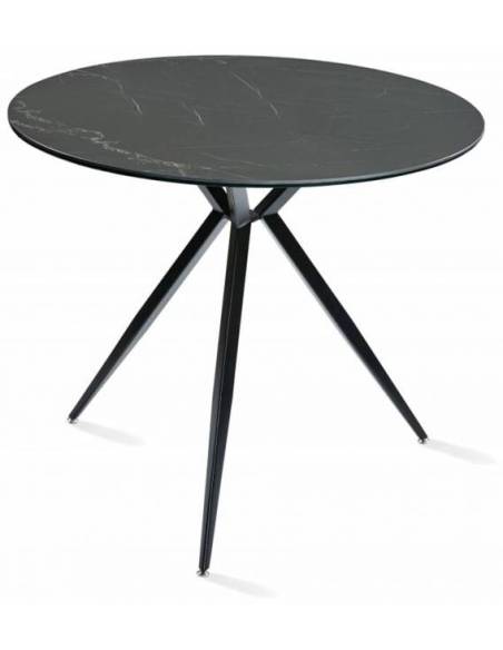 Dining table ARNO black marquina Ø89x76h