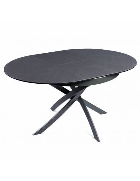 Tavolo allungabile FIORE grigio scuro Ø110(155)x75h