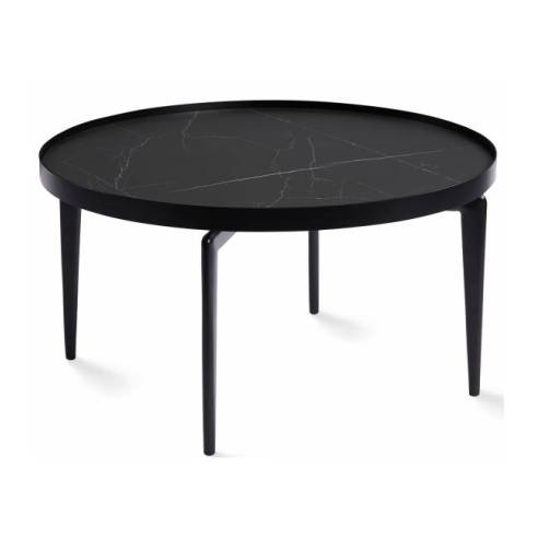 Tavolino GINO Ø80 nero marquina