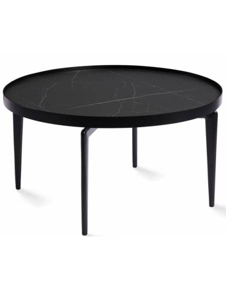 Tavolino GINO Ø80 nero marquina