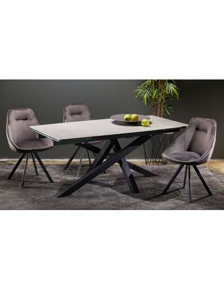 Extendable dining table ARTISTICO light grey 180(260)x90x75h